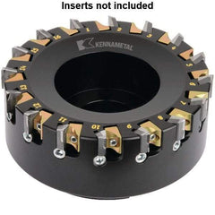 Kennametal - 6 Inserts, 2-1/2" Cut Diam, 1" Arbor Diam, 1/4" Max Depth of Cut, Indexable Square-Shoulder Face Mill - 0° Lead Angle, 2" High, KSDR100031E1W4S Insert Compatibility, Series KBDM - Exact Tool & Supply