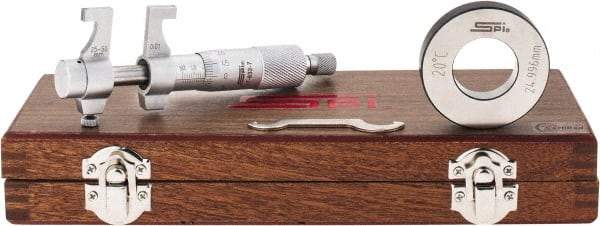 SPI - 25 to 50mm, Mechanical Inside Micrometer - 0.01mm Graduation, 0.008mm Accuracy, Ratchet Stop Thimble - Exact Tool & Supply