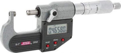 SPI - Electronic, 0 to 1" Measurement, Painted Finish Carbide Face Ball Anvil Micrometer - 0.00005" Graduation, Ratchet Stop Thimble - Exact Tool & Supply