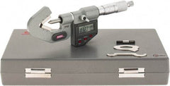 SPI - 0.04 to 0.6 Inch Measurement, 3 Flutes Measured, Ratchet Stop Thimble, Electronic V Anvil Micrometer - 0.0001 Inch Accuracy, Carbide Face - Exact Tool & Supply