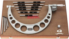 SPI - Electronic, 6 to 12 Range, Carbide Face Interchangeable Anvil Micrometer - 0.0003" Accuracy, 0.00005" Graduation - Exact Tool & Supply
