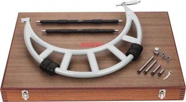 SPI - Mechanical, 12 to 16 Range, Carbide Face Interchangeable Anvil Micrometer - 0.0004" Accuracy, 0.001" Graduation - Exact Tool & Supply