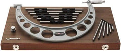 SPI - Mechanical, 6 to 12 Range, Carbide Face Interchangeable Anvil Micrometer - 0.0003" Accuracy, 0.0001" Graduation - Exact Tool & Supply