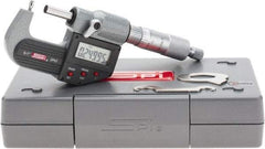 SPI - 0 to 1 Inch Range, 0.00005 Inch Graduation, B Anvil, Ratchet Stop Thimble, Electronic Tube Micrometer - 0.0001 Inch Accuracy, Carbide Face - Exact Tool & Supply
