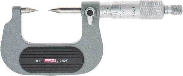 SPI - 1 Inch, Ratchet Stop, Mechanical Point Micrometer - Accurate up to 0.0001 Inch, 30° Point Angle - Exact Tool & Supply