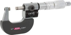 SPI - 0 to 1" Range, 0.0001" Graduation, Mechanical Outside Micrometer - Ratchet Stop Thimble, 0.95" Throat Depth, Accurate to 0.0001", Digital Counter - Exact Tool & Supply