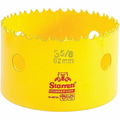 Starrett - 3-5/8" Diam, 2" Cutting Depth, Hole Saw - High Speed Steel Saw, Toothed Edge - Exact Tool & Supply