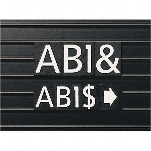 Quartet - 1" High x 8" Wide Alphanumeric Board Characters - Plastic, Includes (128) Characters - Exact Tool & Supply
