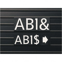 Quartet - 1" High x 8" Wide Alphanumeric Board Characters - Plastic, Includes (128) Characters - Exact Tool & Supply