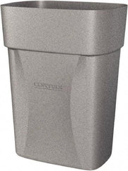 Made in USA - 14 Qt Gray Rectangle Trash Can - Polyethylene, None Graphic, Lid Not Included - Exact Tool & Supply