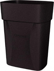 Made in USA - 14 Qt Black Rectangle Trash Can - Polyethylene, None Graphic, Lid Not Included - Exact Tool & Supply