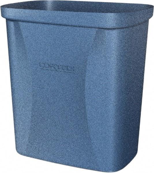 Made in USA - 10 Qt Blue Rectangle Trash Can - Polyethylene, None Graphic, Lid Not Included - Exact Tool & Supply