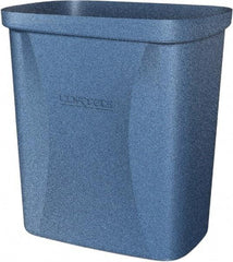Made in USA - 10 Qt Blue Rectangle Trash Can - Polyethylene, None Graphic, Lid Not Included - Exact Tool & Supply