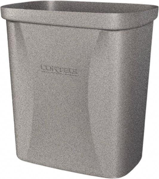 Made in USA - 10 Qt Gray Rectangle Trash Can - Polyethylene, None Graphic, Lid Not Included - Exact Tool & Supply