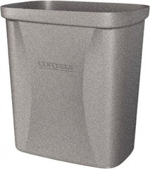 Made in USA - 10 Qt Gray Rectangle Trash Can - Polyethylene, None Graphic, Lid Not Included - Exact Tool & Supply