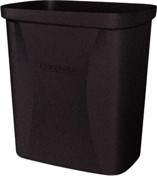 Made in USA - 10 Qt Black Rectangle Trash Can - Polyethylene, None Graphic, Lid Not Included - Exact Tool & Supply