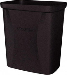 Made in USA - 10 Qt Black Rectangle Trash Can - Polyethylene, None Graphic, Lid Not Included - Exact Tool & Supply