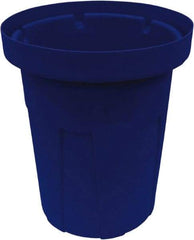 Made in USA - 40 Gal Blue Round Trash Can - Polyethylene, None Graphic, Lid Not Included - Exact Tool & Supply