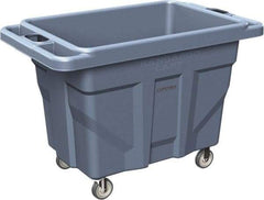 Made in USA - 1,000 Lb Load Capacity, 18.67 Cu Ft, 15 Bushels, 0.67 Cu Yd, Polyethylene Delivery Cart - 53" Wide x 31" Long x 38" High, Blue - Exact Tool & Supply