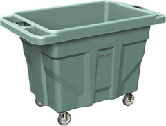 Made in USA - 1,000 Lb Load Capacity, 18.67 Cu Ft, 15 Bushels, 0.67 Cu Yd, Polyethylene Delivery Cart - 53" Wide x 31" Long x 38" High, Green - Exact Tool & Supply