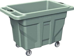 Made in USA - 1,000 Lb Load Capacity, 18.67 Cu Ft, 15 Bushels, 0.67 Cu Yd, Polyethylene Delivery Cart - 53" Wide x 31" Long x 38" High, Green - Exact Tool & Supply