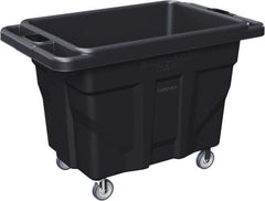 Made in USA - 1,000 Lb Load Capacity, 18.67 Cu Ft, 15 Bushels, 0.67 Cu Yd, Polyethylene Delivery Cart - 53" Wide x 31" Long x 38" High, Black - Exact Tool & Supply