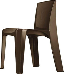 Made in USA - Polyethylene Brown Stacking Chair - Brown Frame, 21" Wide x 21" Deep x 30" High - Exact Tool & Supply