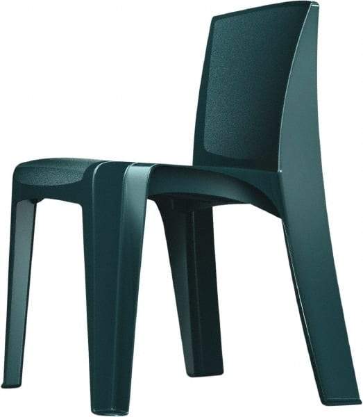 Made in USA - Polyethylene Green Stacking Chair - Green Frame, 21" Wide x 21" Deep x 30" High - Exact Tool & Supply