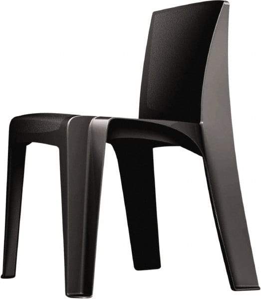 Made in USA - Polyethylene Black Stacking Chair - Black Frame, 21" Wide x 21" Deep x 30" High - Exact Tool & Supply
