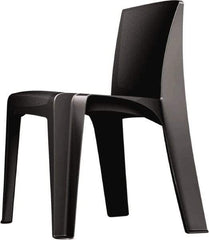 Made in USA - Polyethylene Black Stacking Chair - Black Frame, 21" Wide x 21" Deep x 30" High - Exact Tool & Supply