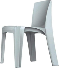 Made in USA - Polyethylene Fog Gray Stacking Chair - Gray Frame, 21" Wide x 21" Deep x 30" High - Exact Tool & Supply