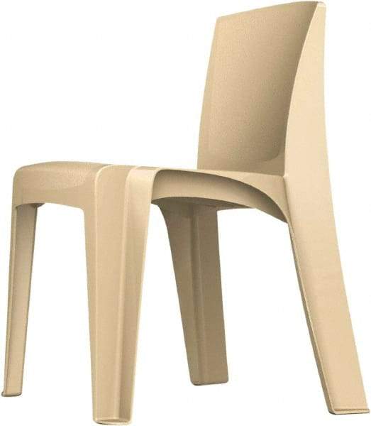 Made in USA - Polyethylene Buff Stacking Chair - Tan Frame, 21" Wide x 21" Deep x 30" High - Exact Tool & Supply