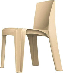 Made in USA - Polyethylene Buff Stacking Chair - Tan Frame, 21" Wide x 21" Deep x 30" High - Exact Tool & Supply