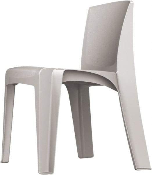 Made in USA - Polyethylene Blue Gray Stacking Chair - Blue/Gray Frame, 21" Wide x 21" Deep x 30" High - Exact Tool & Supply
