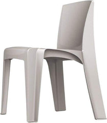 Made in USA - Polyethylene Blue Gray Stacking Chair - Blue/Gray Frame, 21" Wide x 21" Deep x 30" High - Exact Tool & Supply