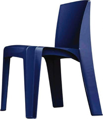 Made in USA - Polyethylene Slate Blue Stacking Chair - Slate Blue Frame, 21" Wide x 21" Deep x 30" High - Exact Tool & Supply