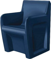 Made in USA - Slate Blue Polyethylene Guest Chair - 24" Wide x 33" High - Exact Tool & Supply