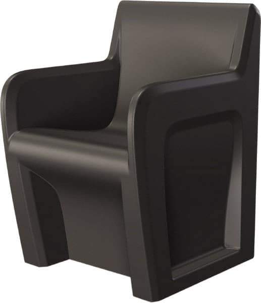 Made in USA - Black Polyethylene Guest Chair - 24" Wide x 33" High - Exact Tool & Supply