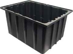 Made in USA - 17-1/4" Deep, Gray Polypropylene Stack & Nest Bin - 11-1/2" High x 23" Wide x 17-1/4" Long - Exact Tool & Supply