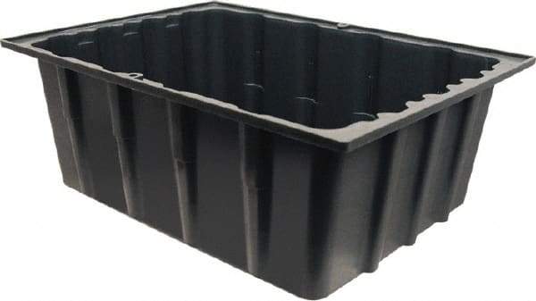 Made in USA - 17-1/4" Deep, Gray Polypropylene Stack & Nest Bin - 8-1/2" High x 23" Wide x 17-1/4" Long - Exact Tool & Supply