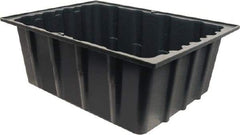 Made in USA - 17-1/4" Deep, Gray Polypropylene Stack & Nest Bin - 8-1/2" High x 23" Wide x 17-1/4" Long - Exact Tool & Supply