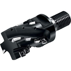 Walter - LDM.14T308R & SDM.09T308 Series M4257, Right Hand Cut, 69mm Head Length, Modular Milling Cutting Unit Head - 40mm Cutting Diam, 54mm Depth of Cut, T36 Insert Size, Through Coolant - Exact Tool & Supply