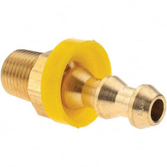 Value Collection - 1/4" ID 1/8 NPTF Barbed Push On Male Connector - Brass - Exact Tool & Supply