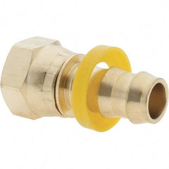 Value Collection - 1/2" ID 3/4 UNF Barbed Push On Female Connector - 1/2" OD, Brass - Exact Tool & Supply