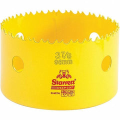 Starrett - 3-7/8" Diam, 2" Cutting Depth, Hole Saw - High Speed Steel Saw, Toothed Edge - Exact Tool & Supply