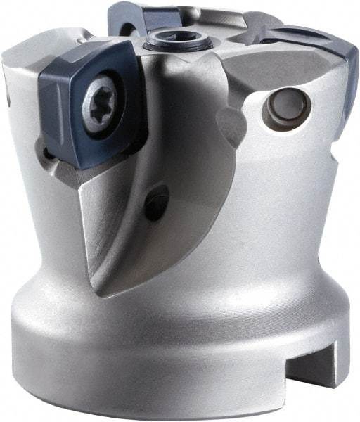 OSG - 26mm Cut Diam, 40mm Max Depth, 25mm Shank Diam, Cylindrical Shank Indexable High-Feed End Mill - Screw Holding Method, PHC Insert, PHC Toolholder, Through Coolant - Exact Tool & Supply