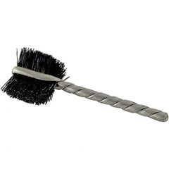 Brush Research Mfg. - 7/8" Diam Flat Nylon Tube Brush - 0.01" Filament Diam, 5/8" Brush Length, 2-1/4" OAL, Steel Shank - Exact Tool & Supply