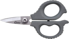 Clauss - 1/2" LOC, 6" OAL Stainless Steel High Leverage Scissors - Ambidextrous, Full Serrated, Glass-Filled Nylon Straight Handle, For Cutting, Kevlar - Exact Tool & Supply
