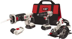 Porter-Cable - 20 Volt Cordless Tool Combination Kit - Includes 1/2" Drill/Driver, 5-1/2" Circular Saw, Compact Reciprocating Saw & Work Light, Lithium-Ion Battery Included - Exact Tool & Supply