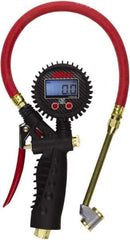 Milton - 0 to 255 psi Digital Large Bore Dual Head Tire Pressure Gauge - AAA Battery, 15' Hose Length - Exact Tool & Supply